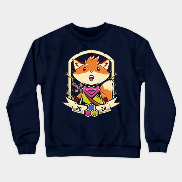 Cute Small Fox Crewneck Sweatshirt by Alundrart